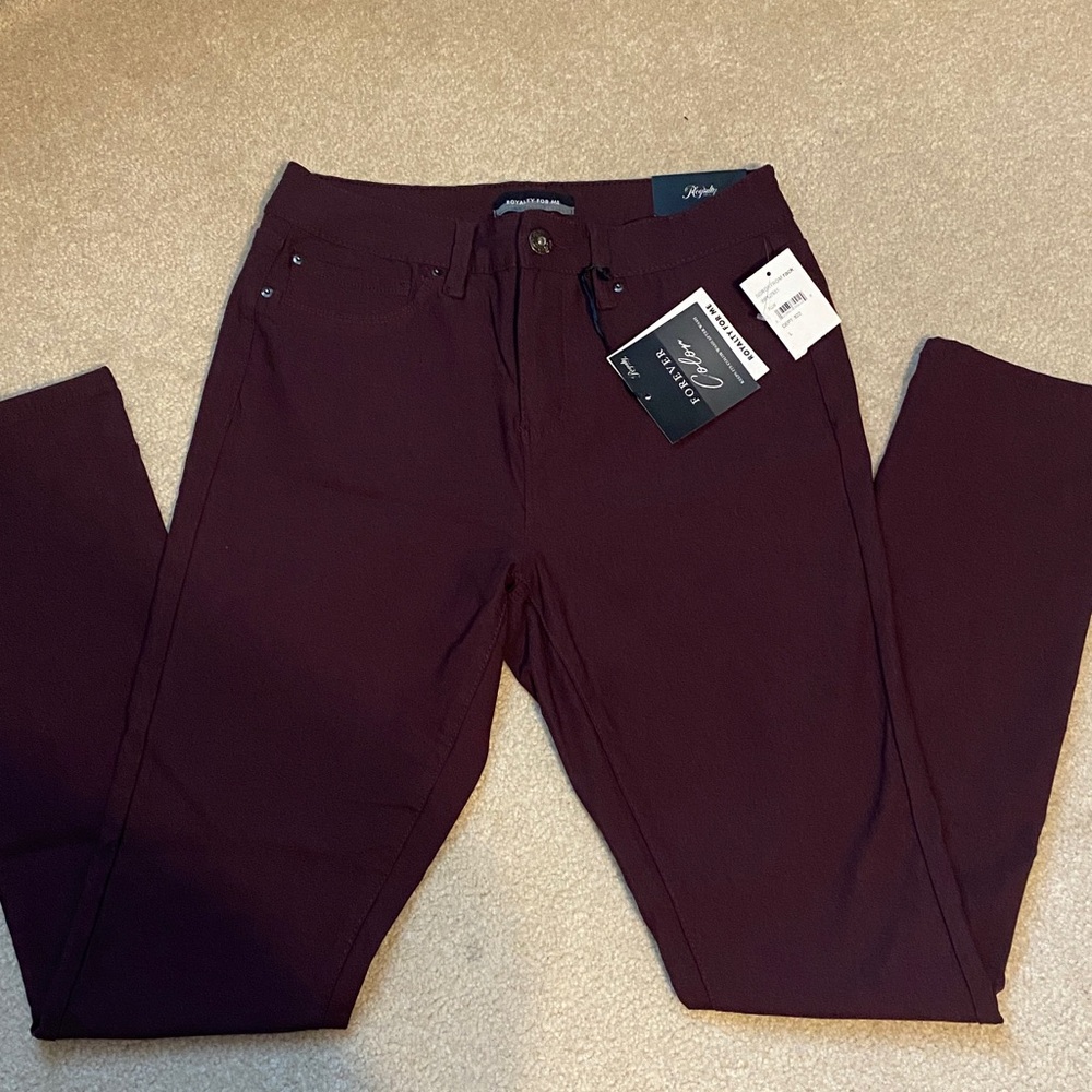 Royalty For Me plum  Mid-Rise Skinny Ultra Forever Color Jeans Womens Size L